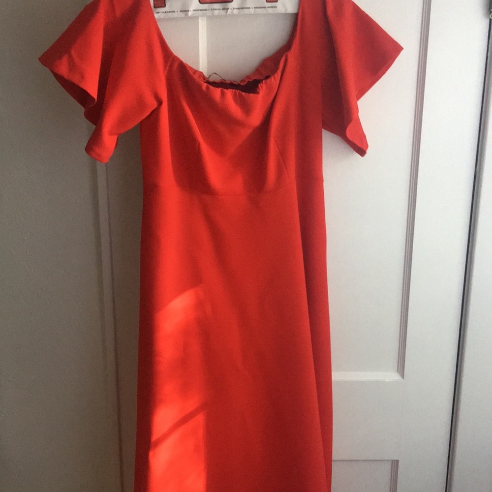 Red Zara off shoulder dress